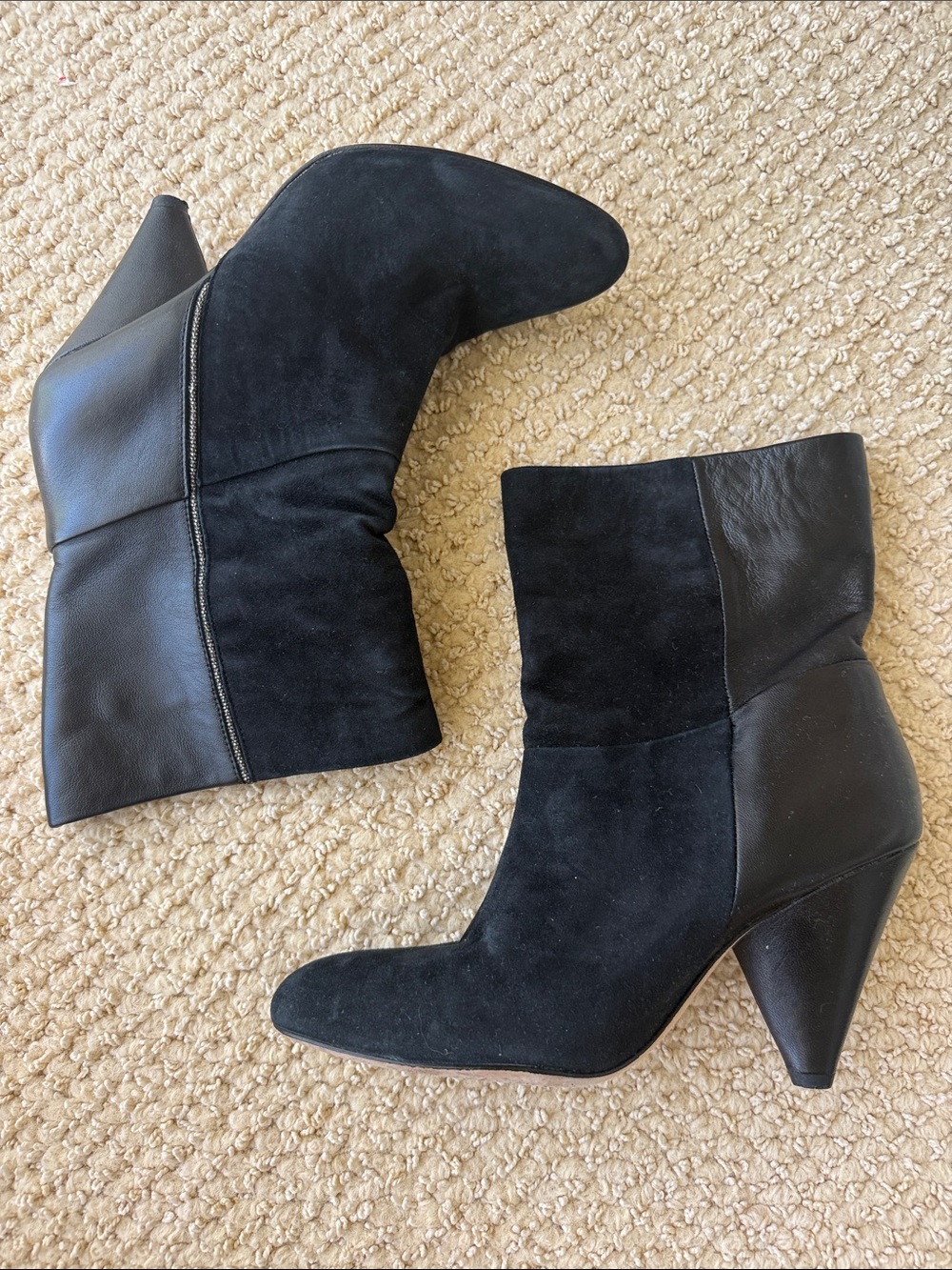Halston Heritage Molly Leather Mid Calf Boot Black size 5.5